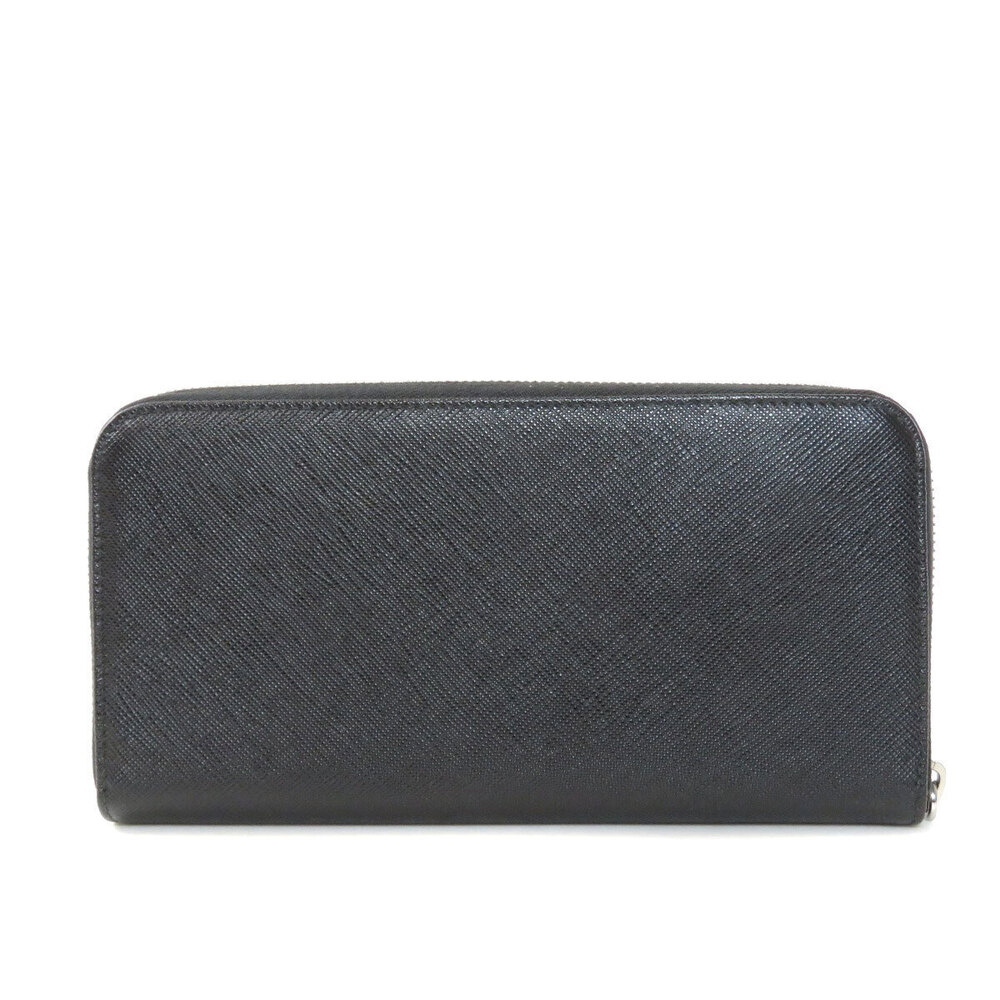Prada Saffiano Embossed Wallet Leather Long Black